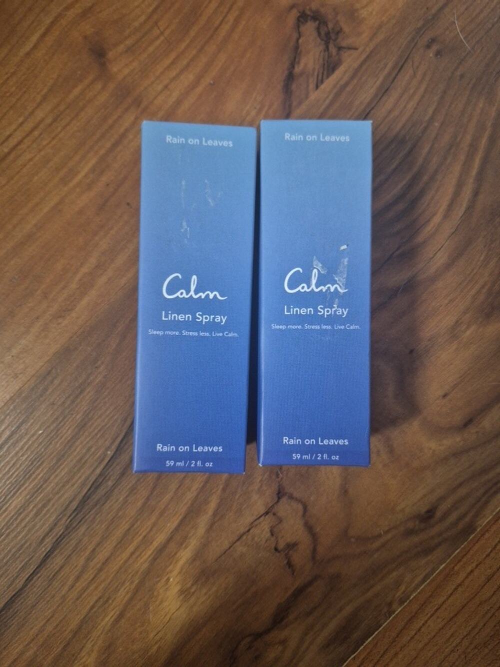 2 Calm Linen Spray Rain On Leaves 2oz. Sleep More Stress Less Live Calm